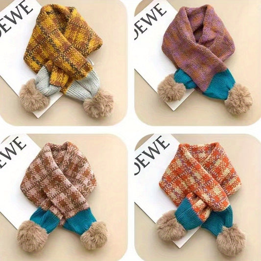 Versatile Faux Fur Cross Scarf for Girls