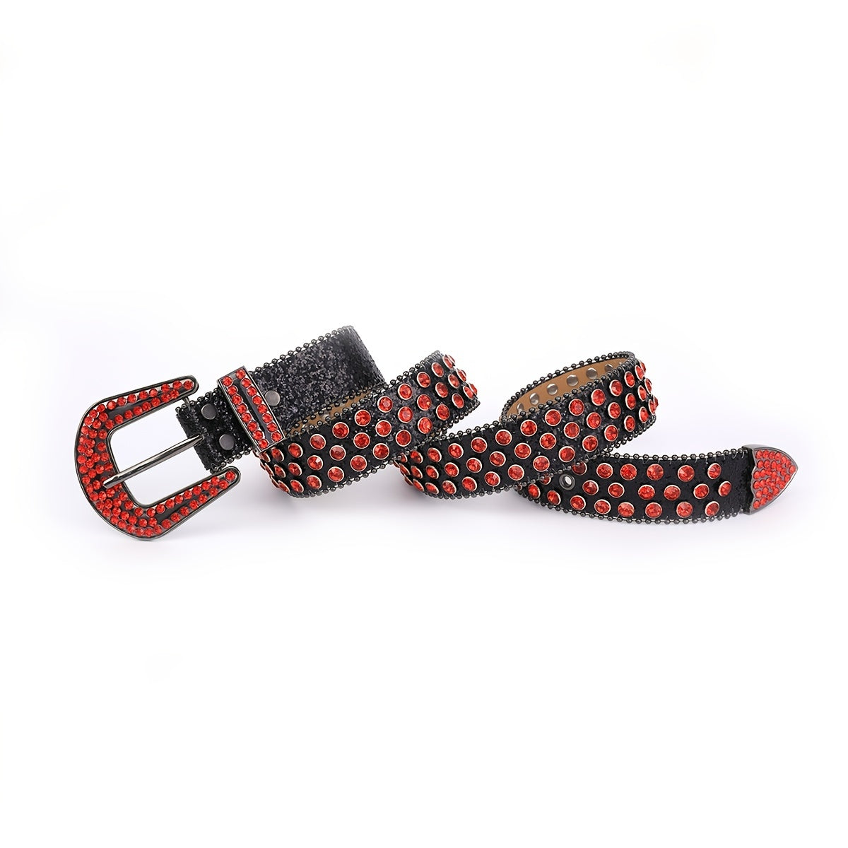 Rhinestone Belt Western Cowgirl Bling Studded Leather Belt For Jeans