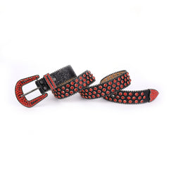 Rhinestone Belt Western Cowgirl Bling Studded Leather Belt For Jeans