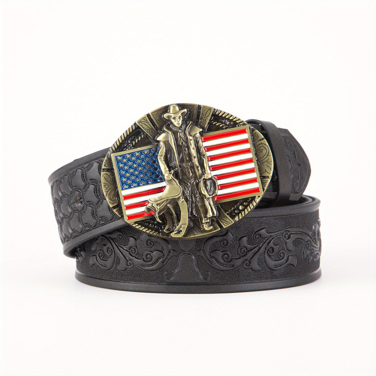 Vintage American Flag Equestrian Knight Western Belt