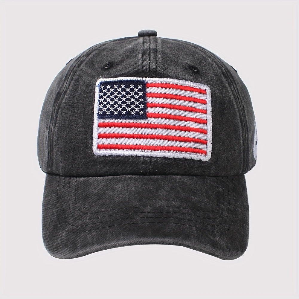 Flag Embroidery Baseball Cap Distressed Independence Dad Hats Unisex Sun Hats