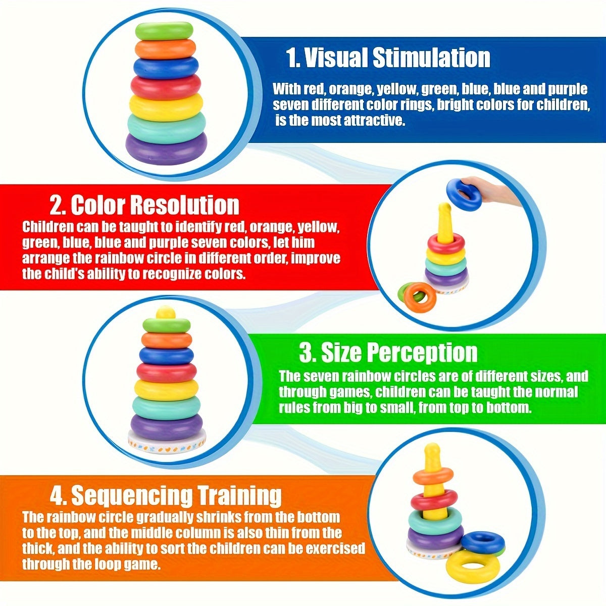 Interactive Sensory Stacking Toy for Ages 0+ with Music & Sounds