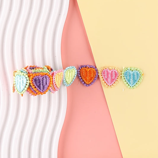 Heart Badges Embroidery Patches for DIY Clothes Bag Backpack