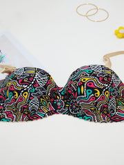 Abstract Print Push Up Bra Seamless Bralette Women's Lingerie & Underwear