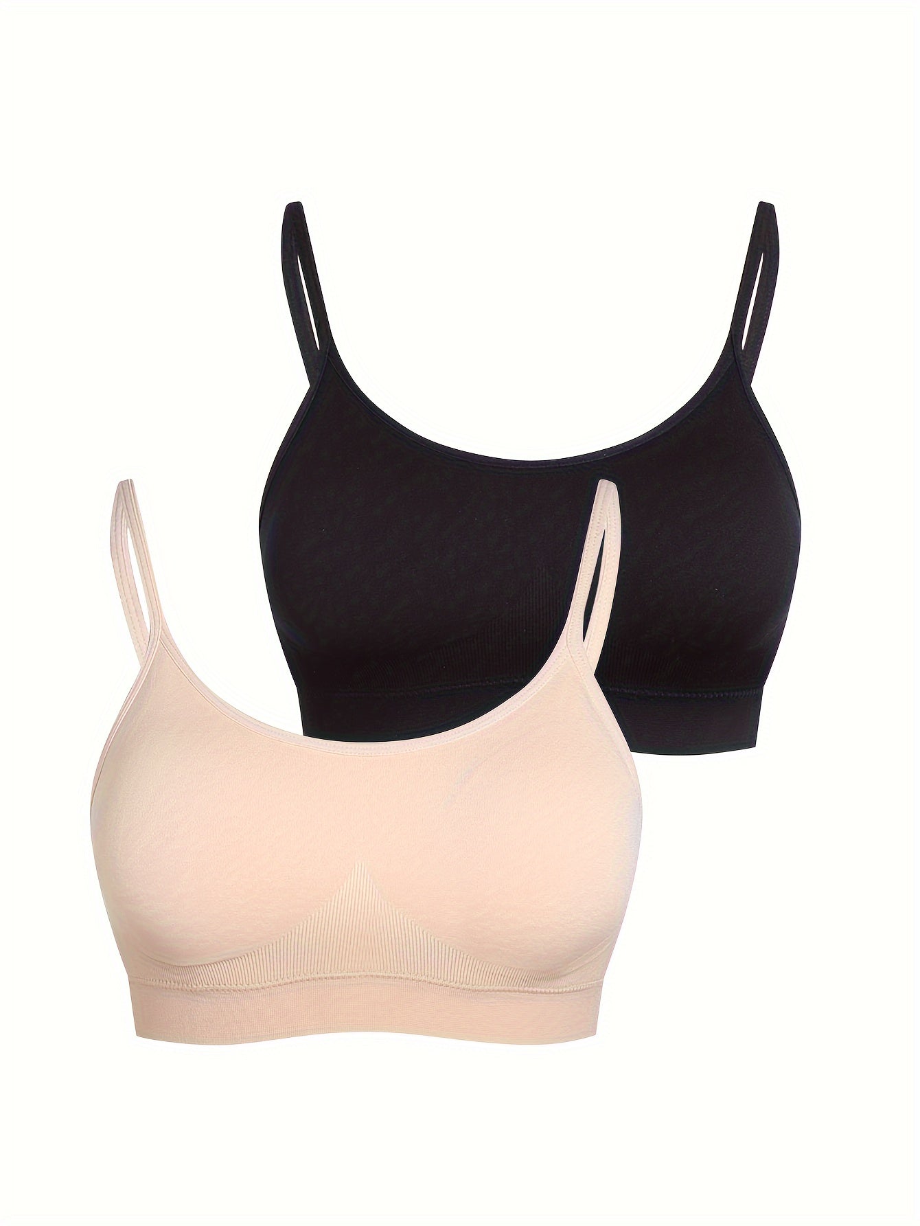 2 Pack Plus Size Seamless Padded Sports Bra Set