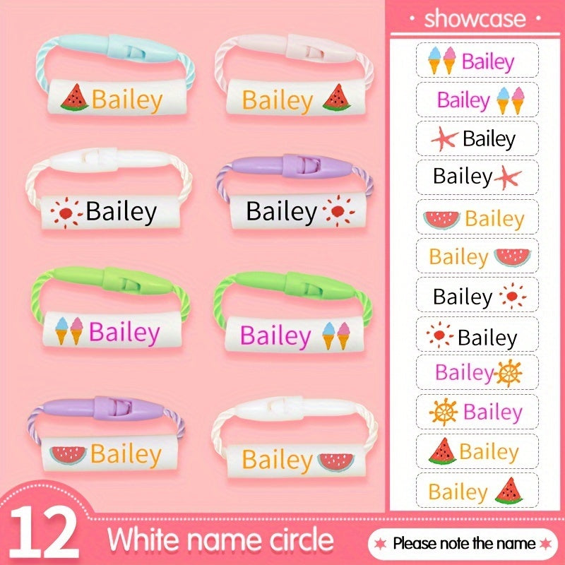 Kids Custom Name Ring Buckle Set - Waterproof Lanyard for School Bag