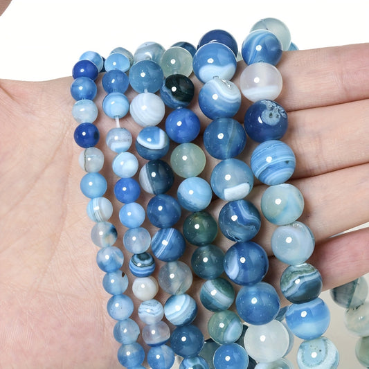 4-12mm Iace Agates Beads Smooth Natural Stone Round Loose Beads