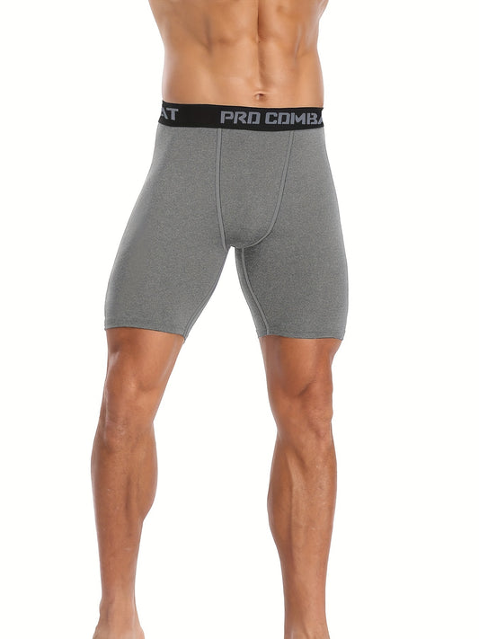 Men's Compression Sports Boxers Athletic Shorts