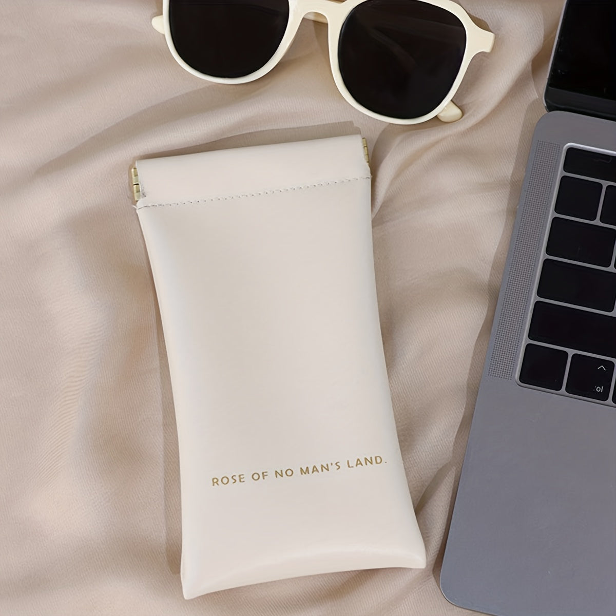 Letter Print Glasses Bag PU Leather Sunglasses Pouch