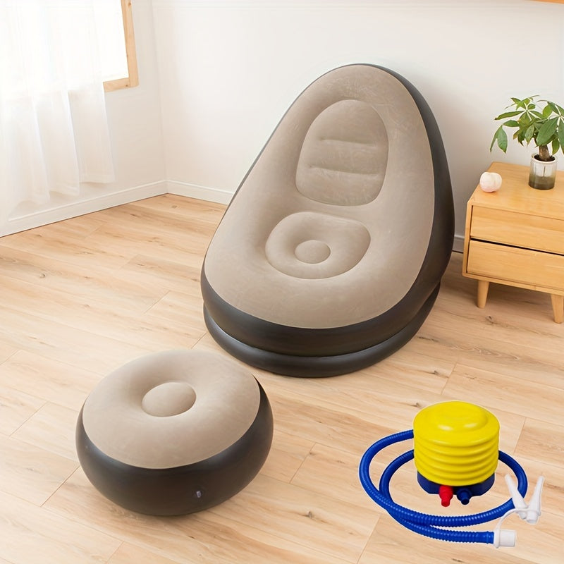 Thick Flocking Inflatable Sofa Comfortable Nap Lounge Chair