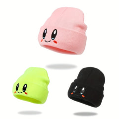 Smiling Face Embroidery Beanie Cartoon Knit Hat