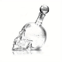 Crystal Skull Head Vodka Whiskey Drinking Bottle 19oz Home Bar Decanter