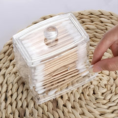 Cotton Swab Pads Holder Dispenser Clean Bathroom Storage Container