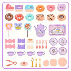 44pc Princess Tea Party Set with Pretend Plastic Teapot Role Playing Toys