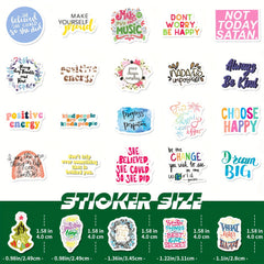 50pcs Inspirational Stickers Waterproof Positive Affirmation Words Motivational