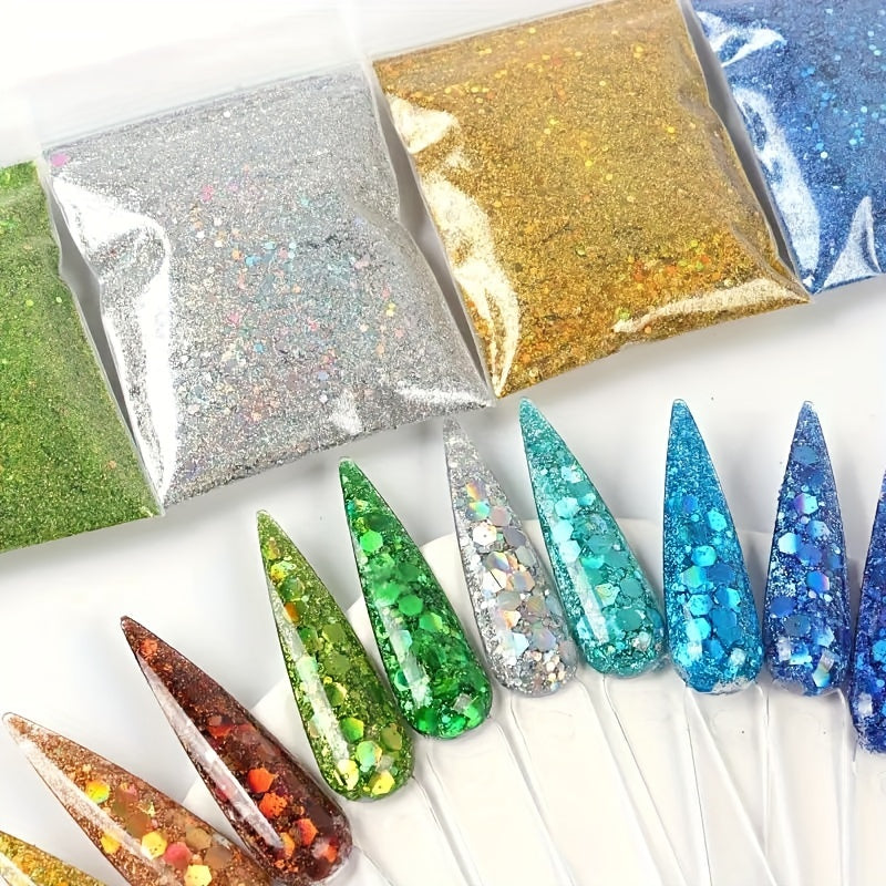 Holographic Chunky Glitter Bag - Craft and Cosmetic Glitter Mix