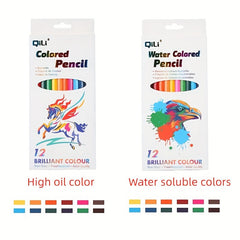 12 Colors High Quality Water Soluble Metal Fluorescent Drawing Pencils