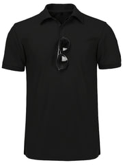 Men's Casual Solid Lapel Short Sleeve Shirt