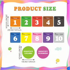 12pc Recognition Square Numbers Fridge Magnets Whiteboard Stickers English Phoni