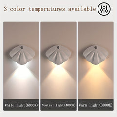 Magnetic Shell Shaped LED Night Light Motion Sensor USB Rechargeable