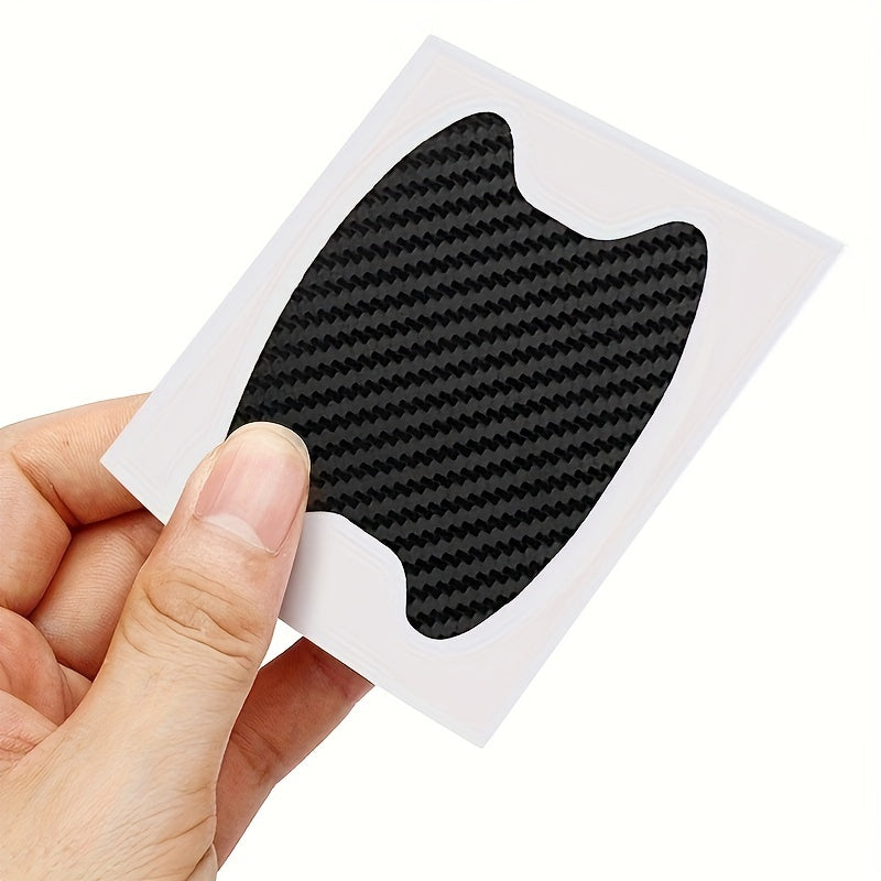 8pcs Carbon Fiber Car Door Handle Protector Anti Scratch Sticker