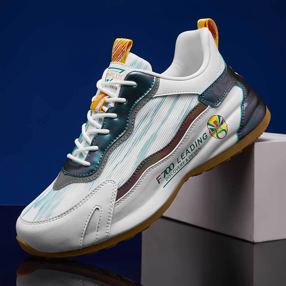 Chinese Style Reflective Stripes Running Shoes Retro Thick Sole Sneakers