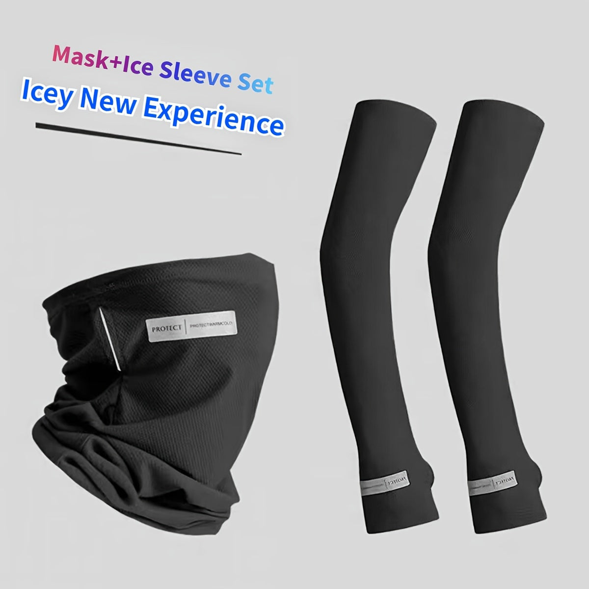 Men's Sunscreen Ice Sleeve Mask With Veil Viscose Gloves