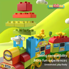 68pcs Building Blocks Train Set Creative Educational Toy Gift