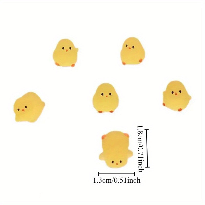 20pcs Yellow Fat Chicken Mini Figurines for Desk & Kindergarten Decor