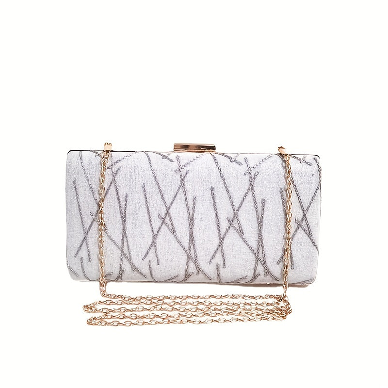 Stylish Clutch Wallet Evening Bag with Chain Strap