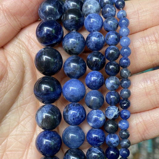 Sodalite Round Stone Beads 15 4 12mm