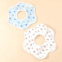 2pcs Baby Bibs 360 Rotating Flower Shape Feeding Bandan