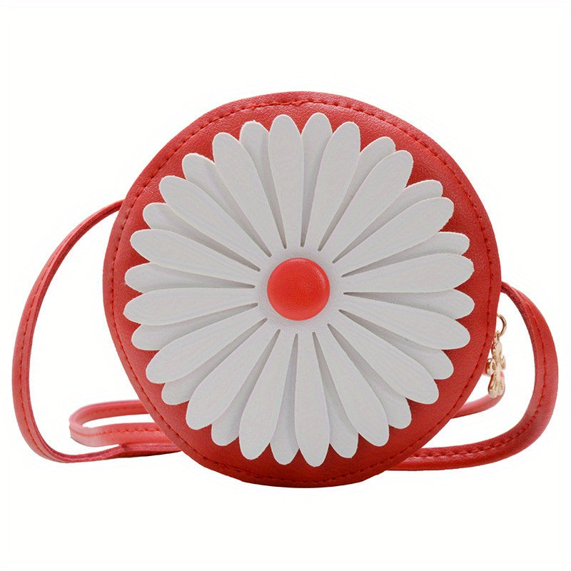 Kids PU Leather Little Daisy Crossbody Bag Mini Coin Purse