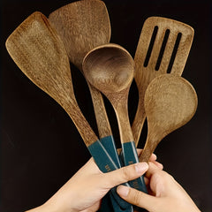 Wooden Utensil Set Kitchen Tools Non Stick Cooking Turner Spatula Spoon