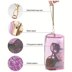 Clear Waterproof Cosmetic Bag with Zipper, Travel Makeup Storage