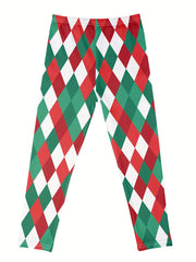 Girls' Christmas Stretch Leggings - Tight Fit & Ankle Length