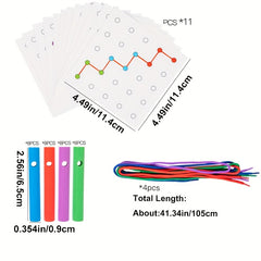 Colorful Wooden Rope Threading Game for Kids
