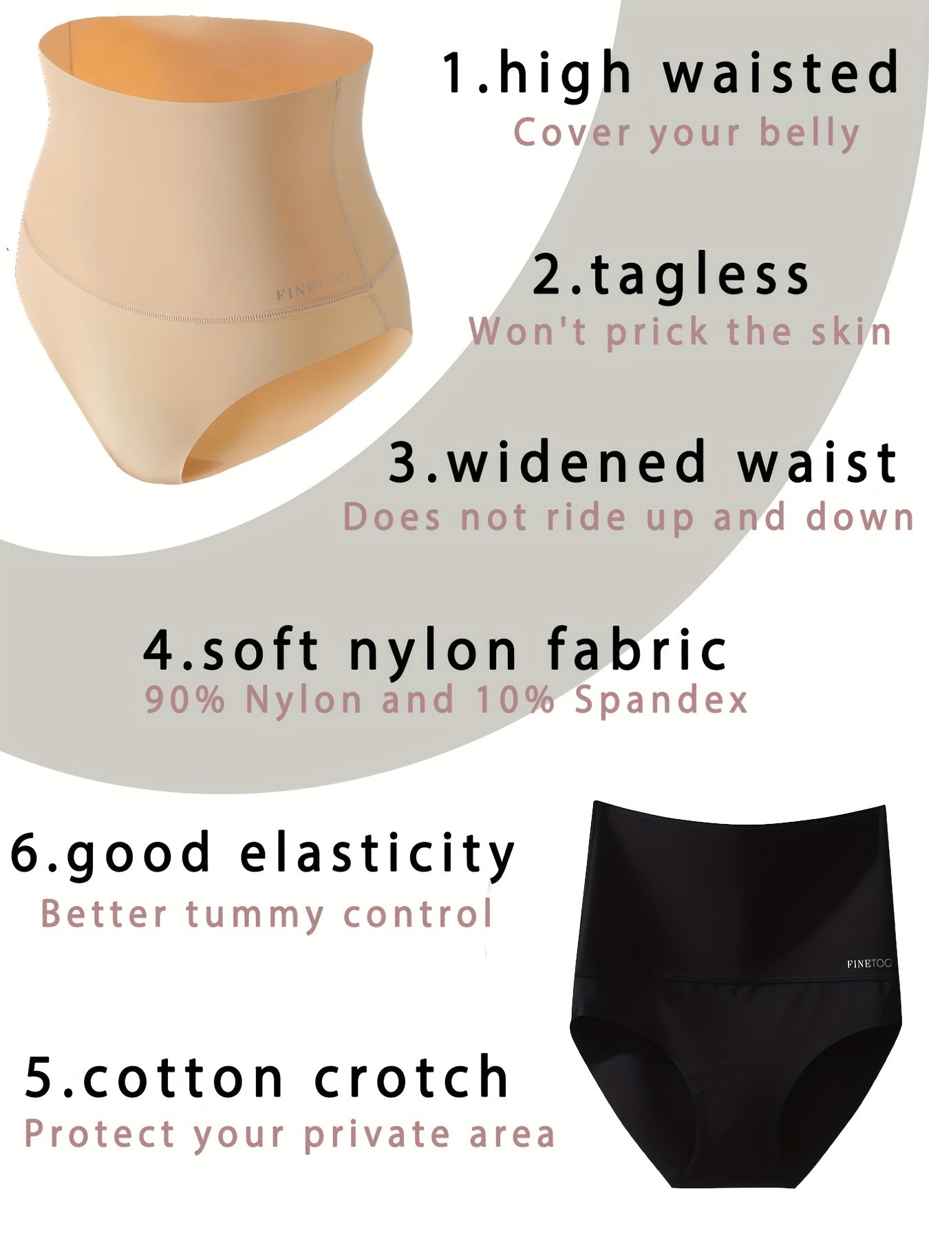 3pcs High Waist Seamless Briefs Women's Lingerie
