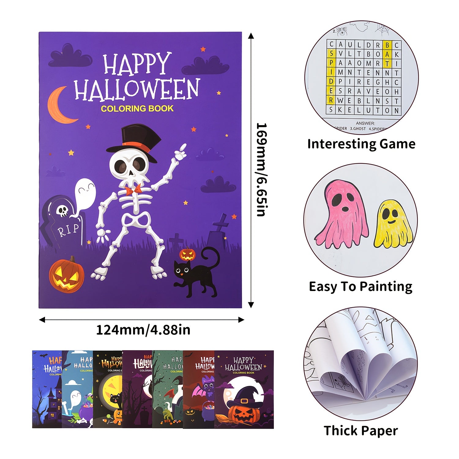 Halloween Coloring Book Puzzle Game for Kids