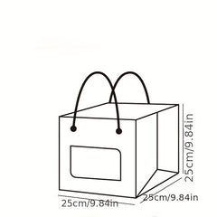 Christmas Cake Gift Bag Tote Open Window Flower Package Square Tote Bag