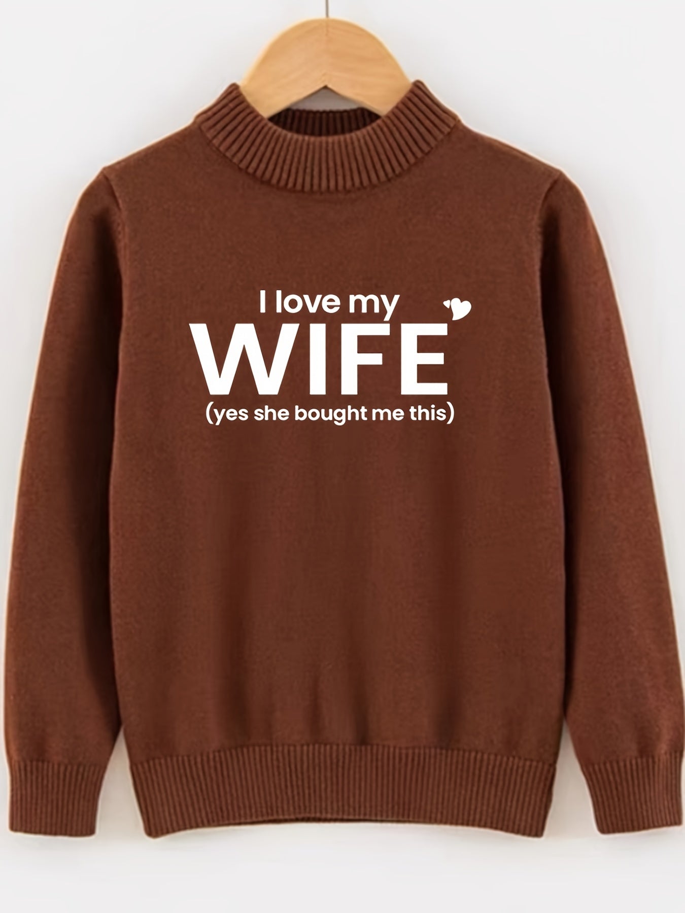 Funny I Love My Wife Pattern Men's Sweater