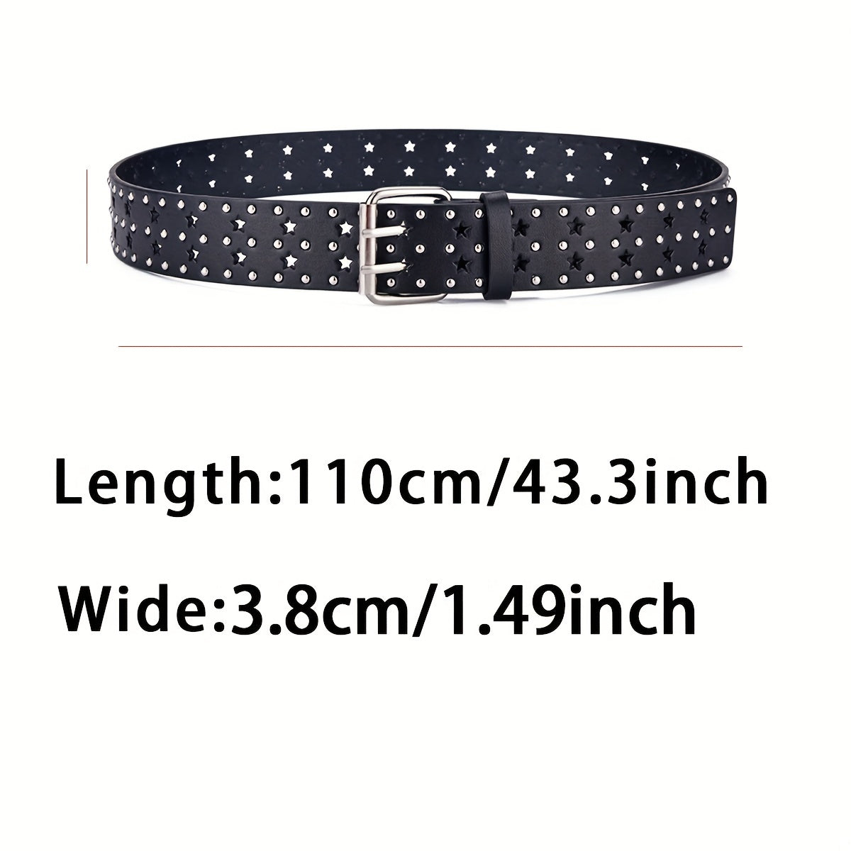 Women's Vintage Star Hollow Belt PU Leather Pants Jeans Belts