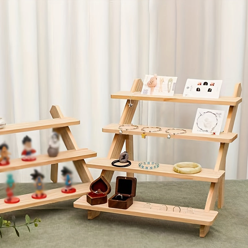 Solid Wood Trapezoidal Jewelry Storage Rack