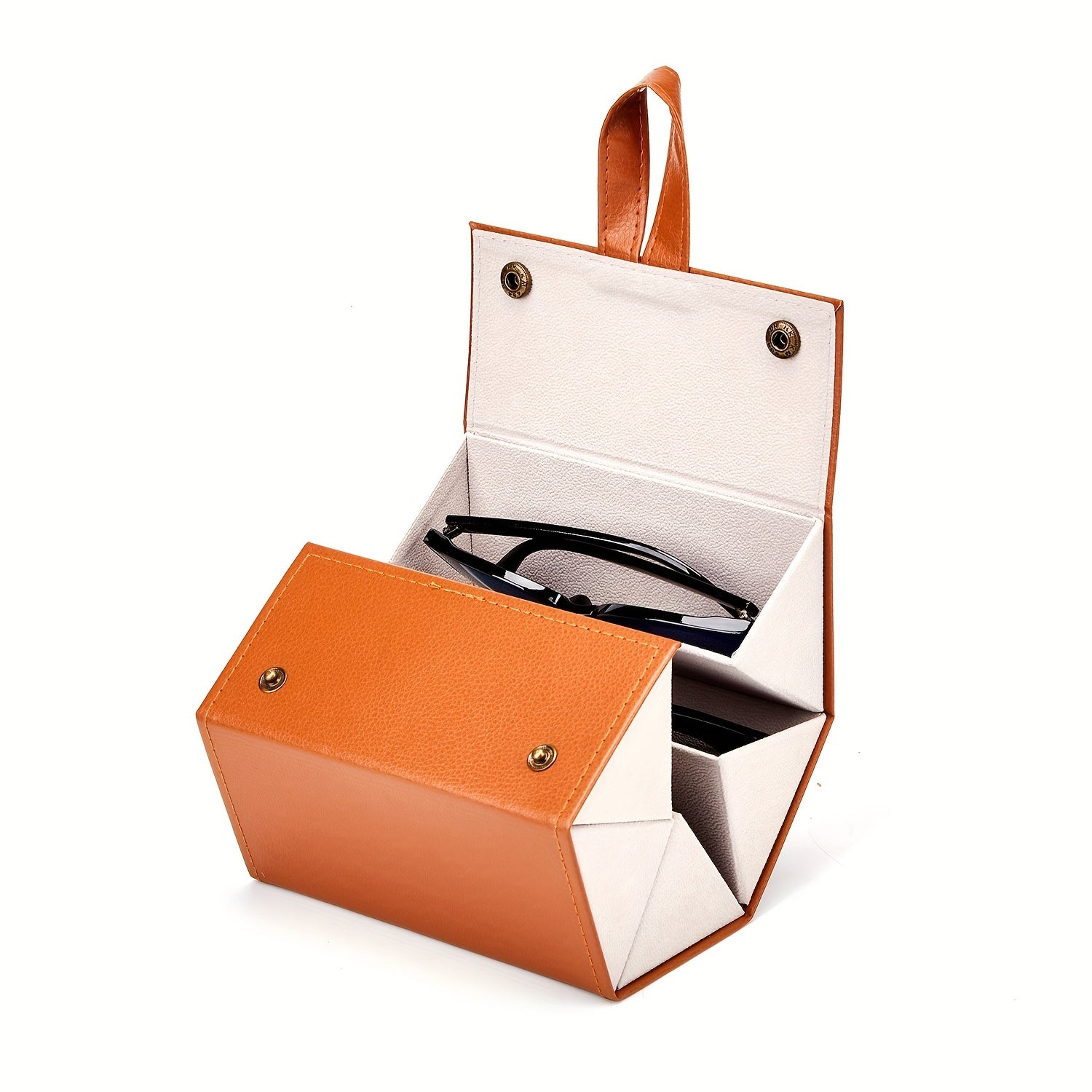 5 Slots Travel Glasses Case Foldable PU Leather Glasses Storage Rack