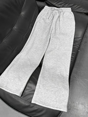  Sporty Pants Women's Plus Solid High Rise Wide Leg Trousers