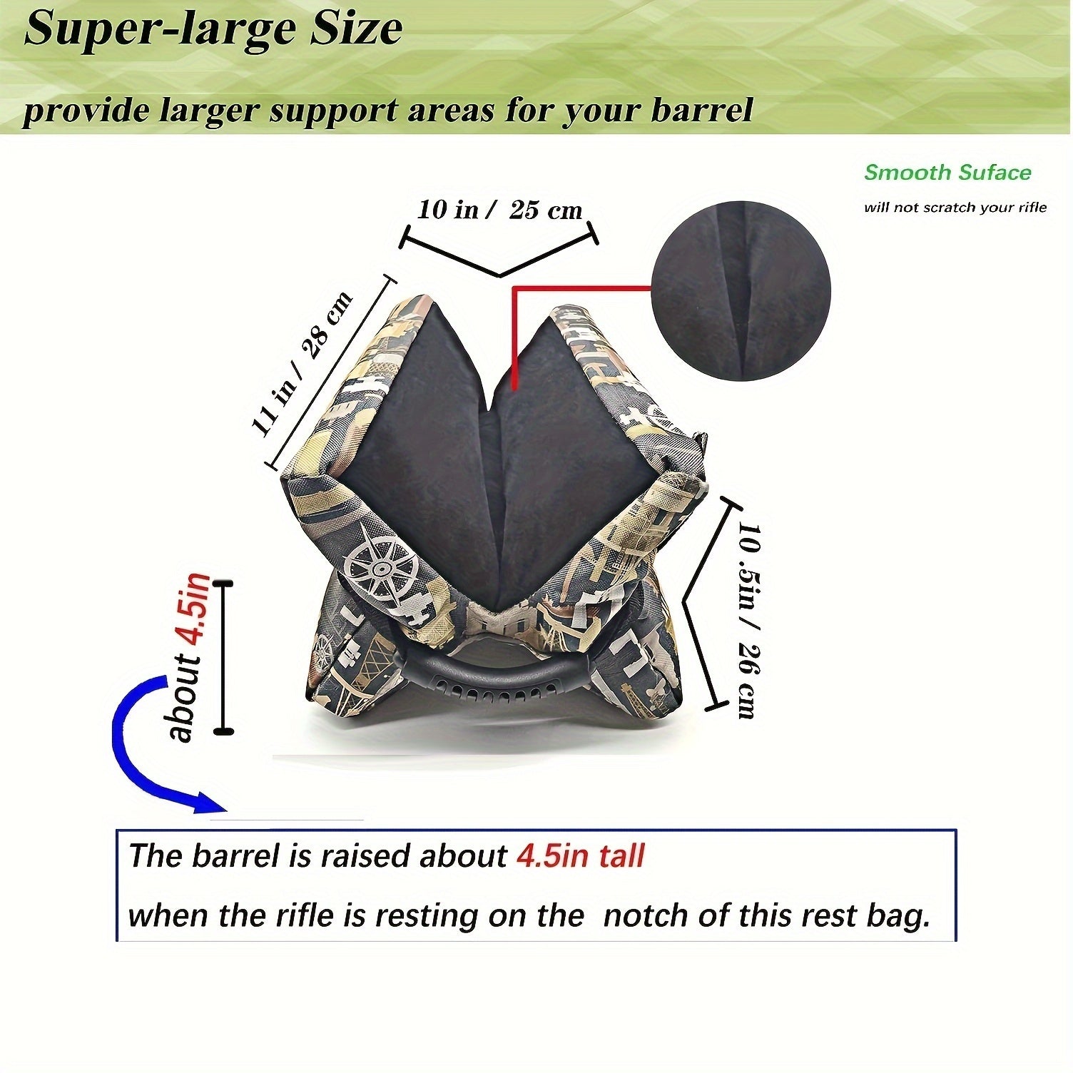 Portable Water Proof Sandbag Rest Bag, Unfilled