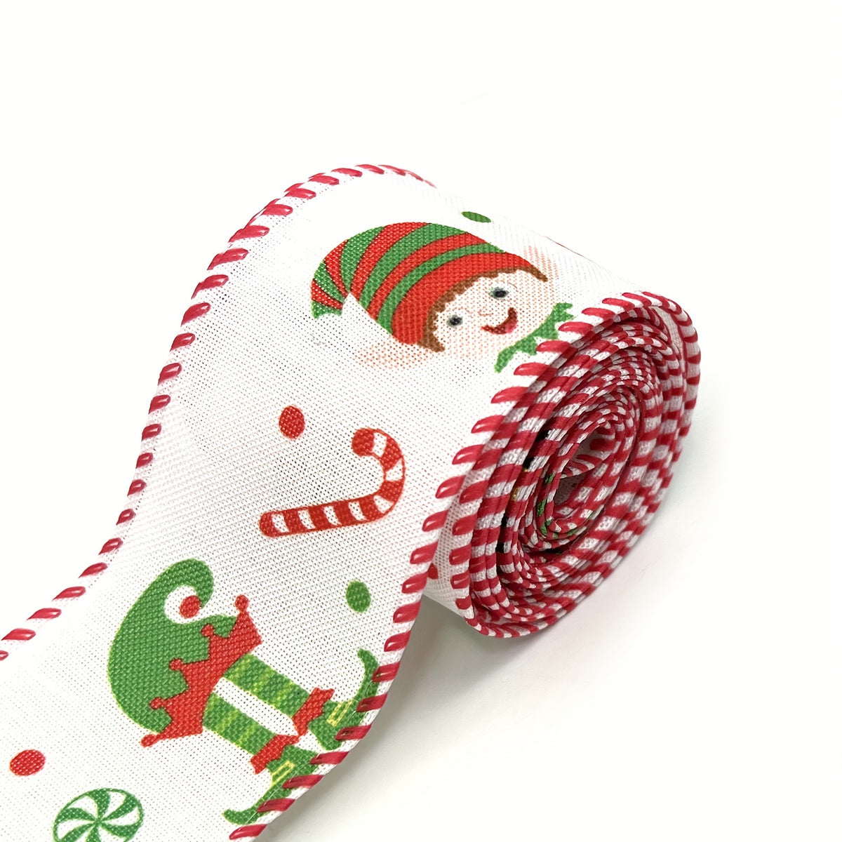 Gingerbread & Candy Cane Snowman Christmas Ribbon