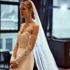 Baroque Cathedral Wedding Veil with Comb