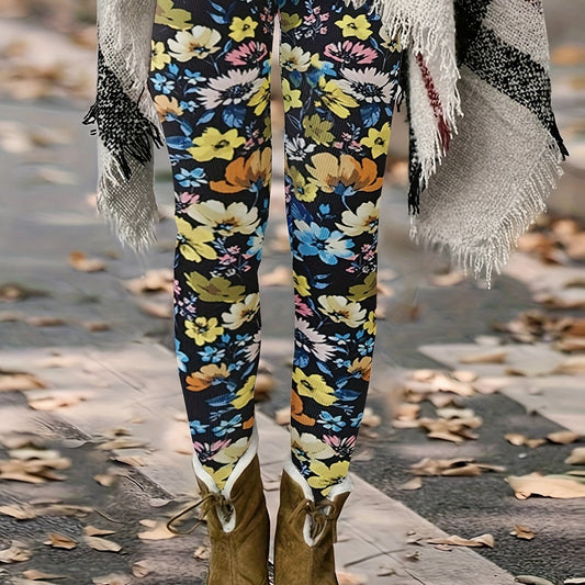 Floral Print Yoga Workout Pants High Stretch Running Sports Fitness Leggings