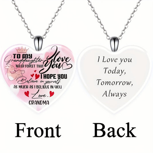 Love Crystal Pendant Necklace for Daughter Anniversary Christmas Gift